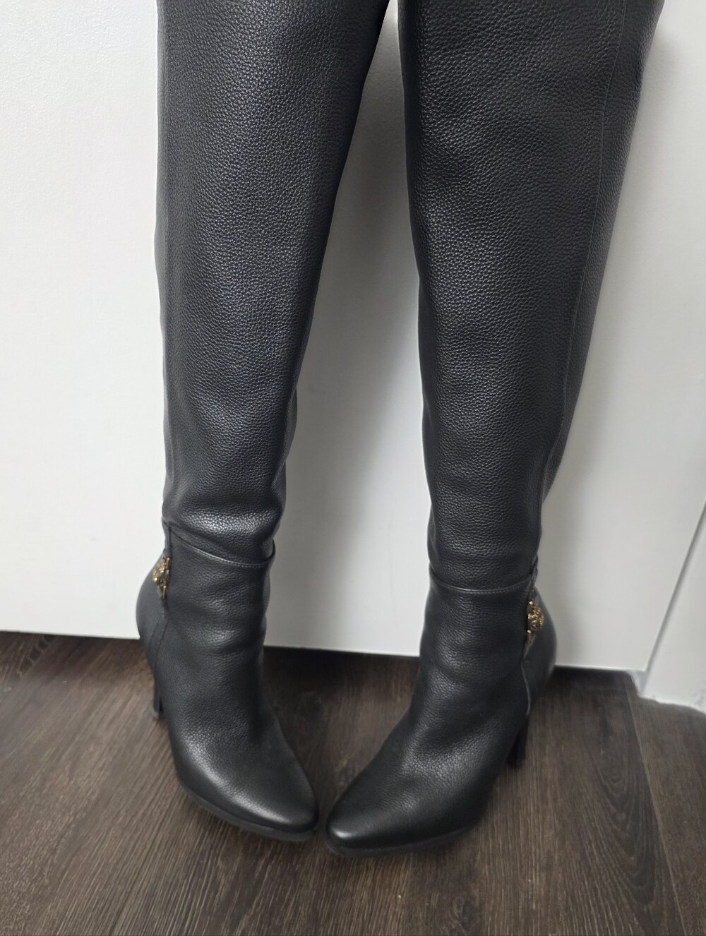 Kurt Geiger Shoreditch OTK Pebbled Leather Boots 35.5